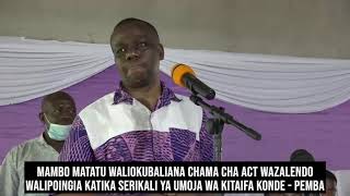 Zitto Kabwe, aeleza makubaliano yao wakati wakujiunga na serikali ya umoja wa Kitaifa Zanzibar