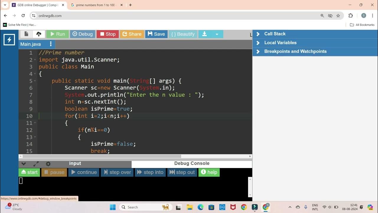 Java Prime Number Program - YouTube