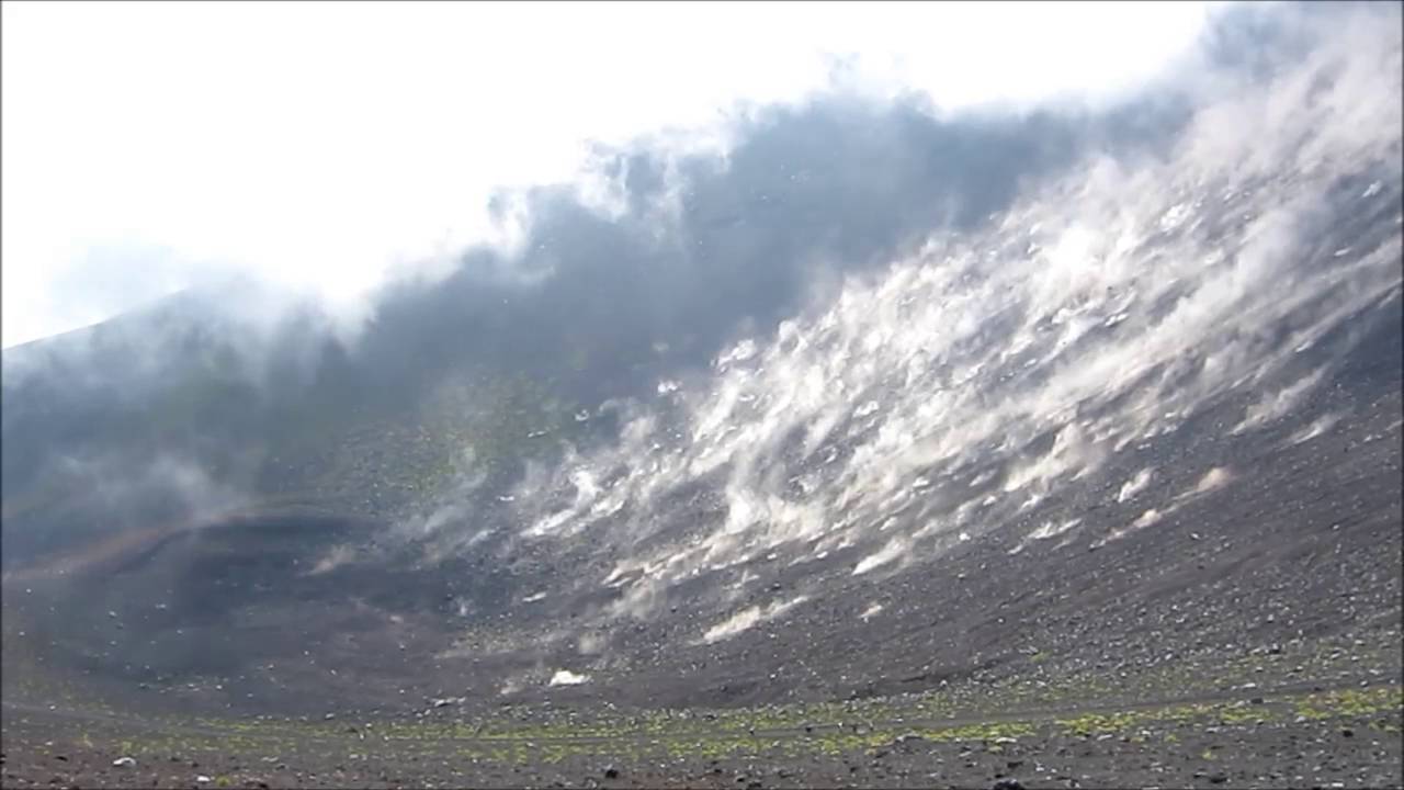A large-scale rockfall at the Hoei crater of Mt. Fuji that