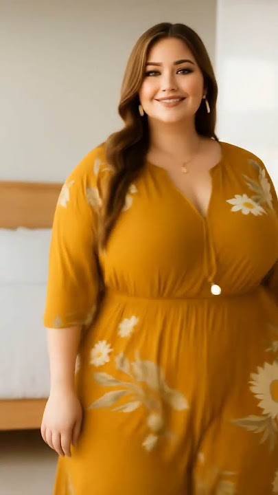 Dubai Princess Look 🌟 | Curvy Model in Floral Gown | Plus Size Fashion Style 2025