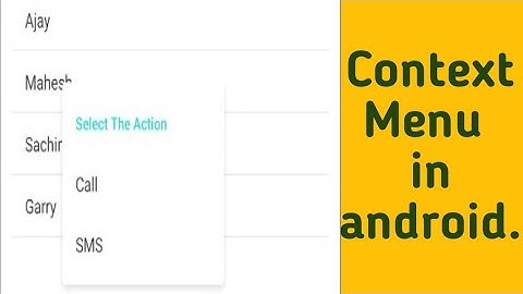 |Context Menu in Android Application|List View and context menu in android |ArrayAdapter in android|