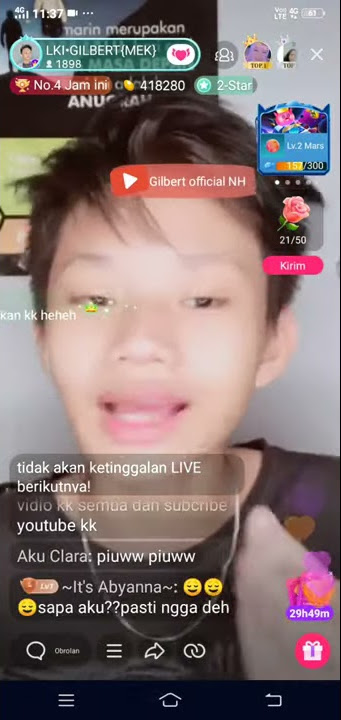 Live kak LKI Gilbert di like nih😶ditonton