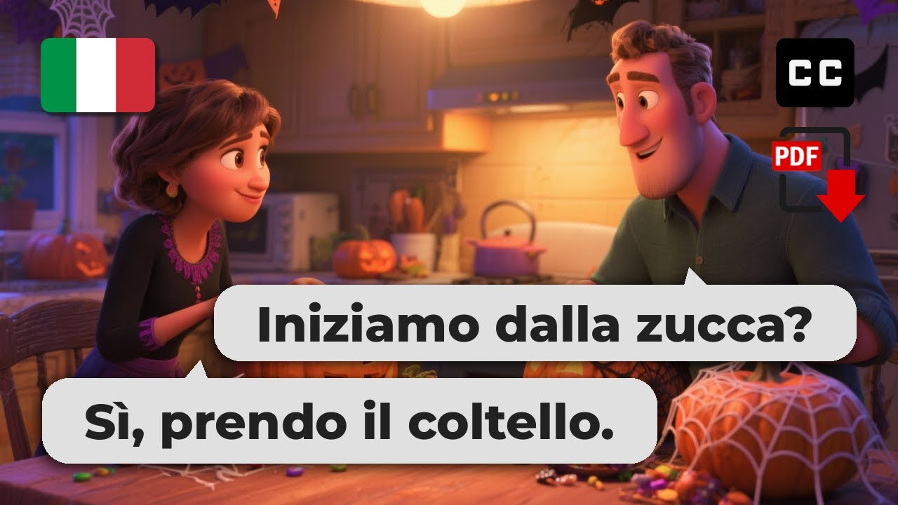 Easy Italian Conversation for Halloween 🎃 – Beginner Level (A2-B1)
