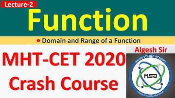 Domain and Range of Function_Lecture 2_MHT-CET 2020_MATRIX SCIENCE ACADEMY