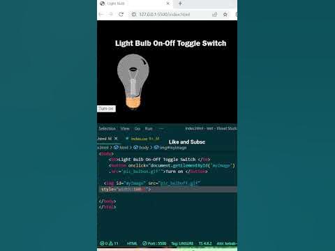 Light Bulb On and Off Toggle Switch Html & Javascript - YouTube