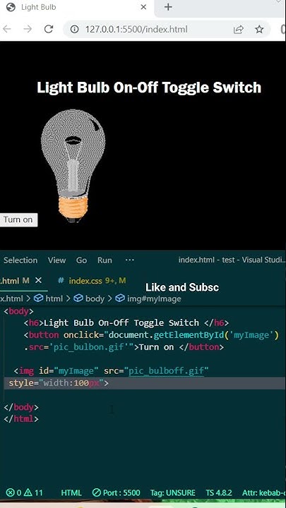 Light Bulb On and Off Toggle Switch Html & Javascript - YouTube