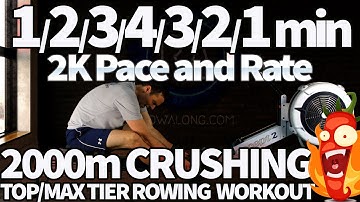 38 Minute Power Rowing Workout - Get Faster | 2K Plan v2 Week 2 Row 4 | RowAlong