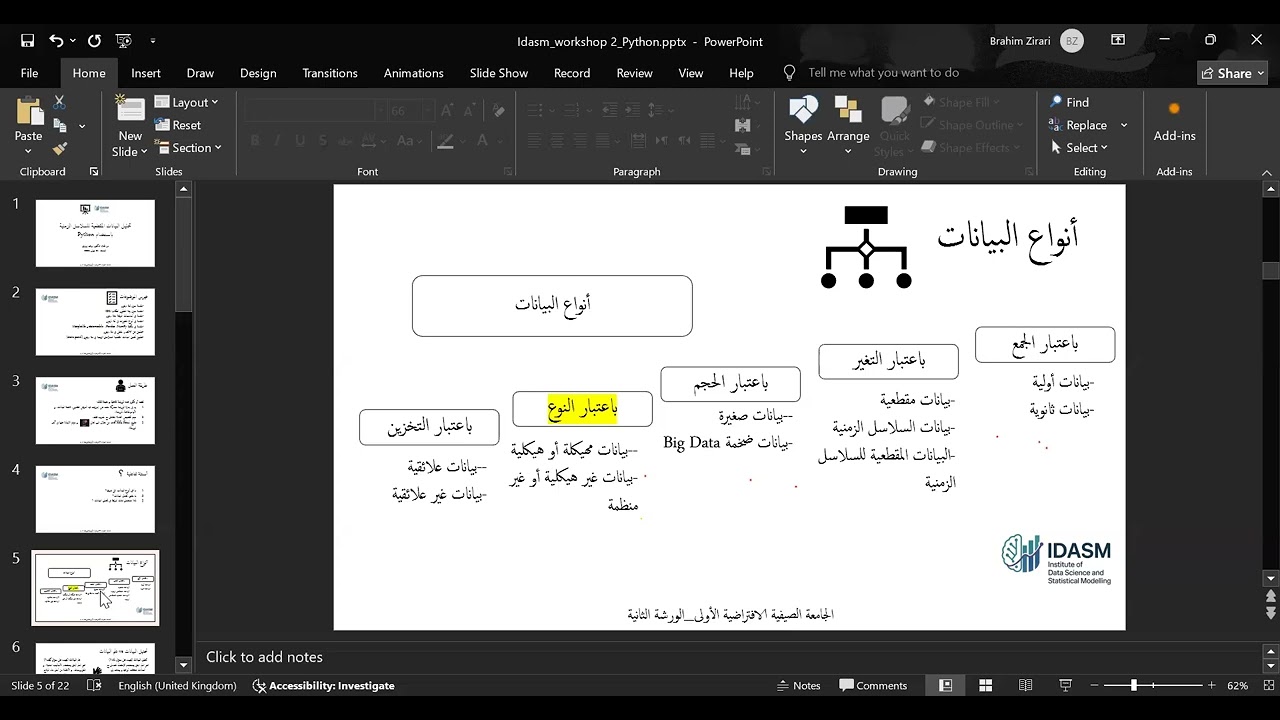 مقدمة في تحليل البيانات المقطعية للسلاسل الزمنية باستخدام لغة بايثون | د. ابراهيم زيراري