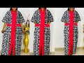 How to cut and sew a kaftan bubu dress with a slit in front and side pockets