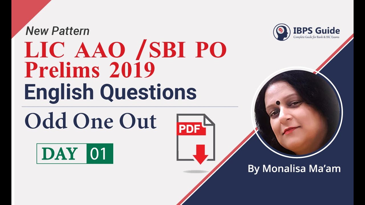 Odd One Out - New Pattern - LIC AAO / SBI PO Prelims 2019 - English Preparation | Day 01