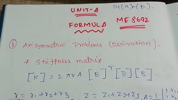 ANNA UNIVERSITY │ FEA│UNIT 4│FINITE ELEMENT ANALYSIS│REG 2017 │ME8692│UNIT 4 FORMULA NOTES│TAMIL