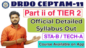 DRDO STA-B & TECH-A Official Syllabus 2025 Out| DRDO CEPTAM 11 Official Syllabus Out #drdo #syllabus