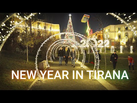 Fier, Albania ✨🇦🇱 2023, New Year Christmas 🎄🎉Fieri Lights  Decoration✨🌟❄️ 4K-HDR 