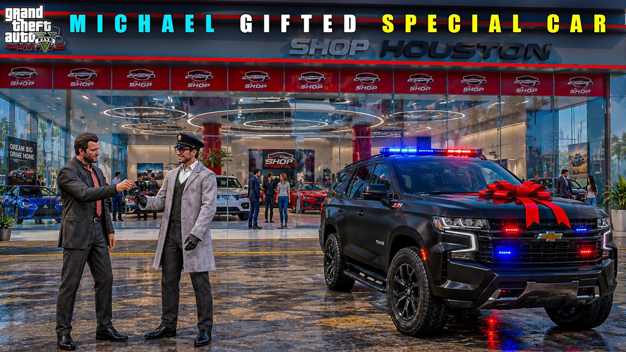 GTA 5 : MICHAEL GIFTED SPECIAL CAR TO POLICE CAPTAIN || BB GAMING