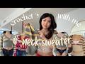 crocheting a striped v neck sweater (first time attempting freehand!)
