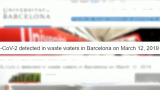 Spain discovers coronavirus in waste water collected on March 12, 2019