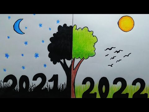 فيديو: كيفية رسم رسم للعام الجديد 2022 على مراحل