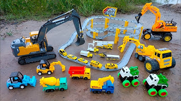 Xe Cẩu chở Xe Tải Quái Vật , Toys Ô Tô Đồ Chơi , Máy Xúc , Xe Múc Cát , Xe Lu , Xe Trộn Bê Tông