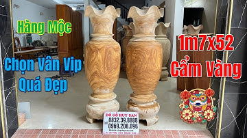 Lộc Bình Gỗ Cẩm Vàng Hàng Vip 1m7 Đk52,5 Liền Khối Chọn Vân Đẹp Từ Mộc | Đồ Gỗ Huy San