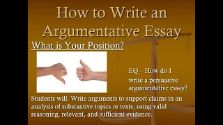 How to Write an Argumentative Essay