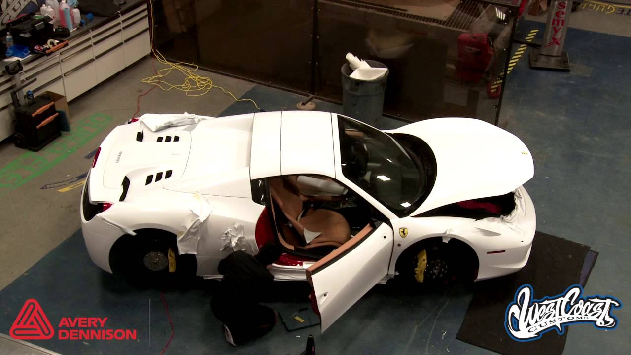 West Coast Customs Wraps a Ferrari 458 in Avery Dennison Supreme Wrapping Film Satin White