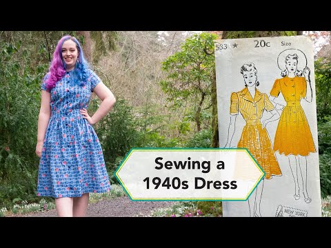 Sewing a 1940s Shirtwaist Dress from Vintage fabric | Vintage sewing project