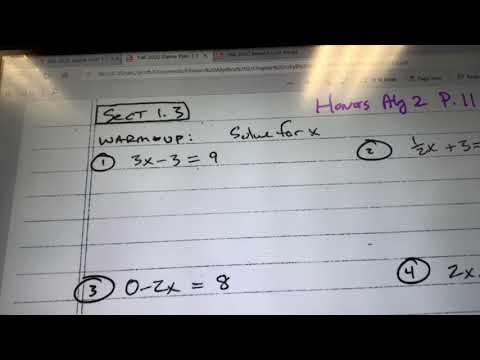 Honors Algebra 2