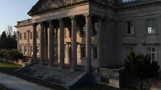 Drone video of Lynnewood Hall Mansion, a Gilded Age Mansion, now sits abandoned.