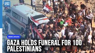 Gaza Holds Mass Funeral for 100 Palestinians Killed in 2023 Strike | Dawn News English