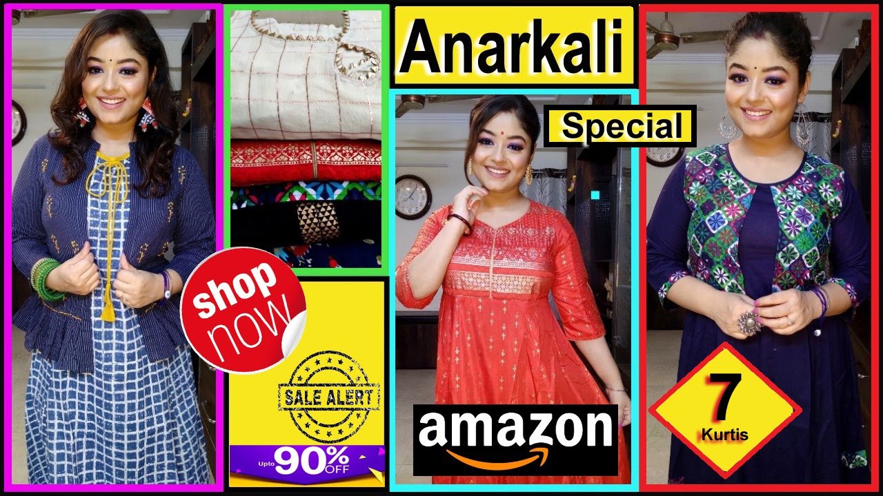 AMAZON⚡️Best Selling⚡️Anarkali Kurtis for Office/College💃Starts at ₹357🤑  Affordable Stylish Kurtis👌 - YouTube