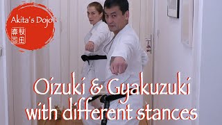 One point Training #2: Oizuki &amp; Gyakuzuki w. different Stances 空手の基本動作、追い突き逆突き【Akita&#39;s Karate Video】