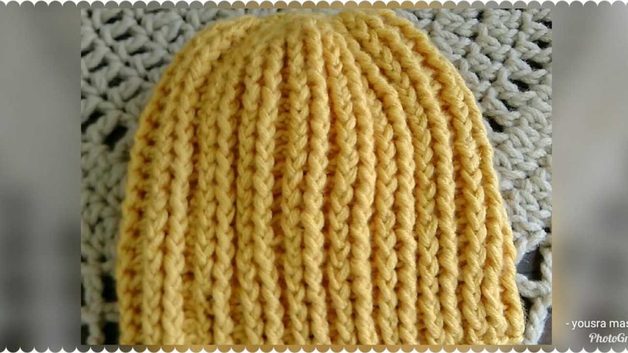طاقية كروشية رجالي/Rib Stitch Hat Tutorial YouTube
