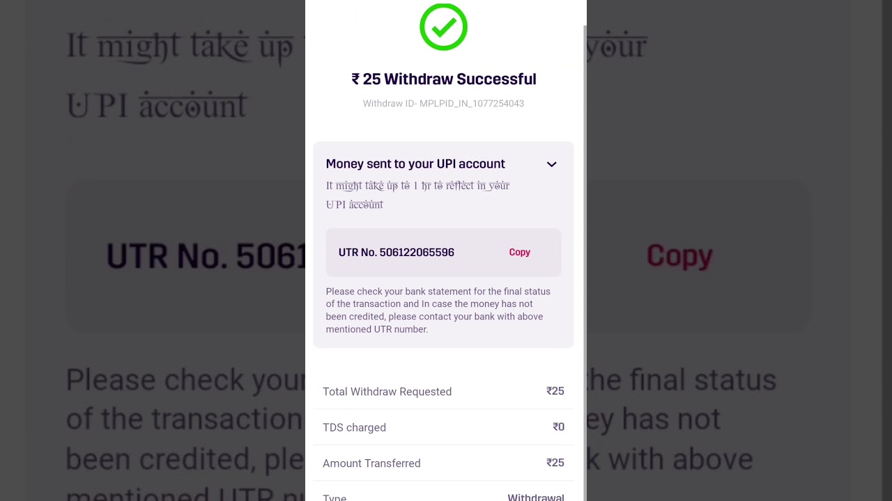 Live proof withdrawal money 🤑💰💰 from MPL