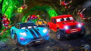 Cars Ultimate Escape from Evil Spider Robots Cave - Cars Action-Packed Adventures | Hero Cars City