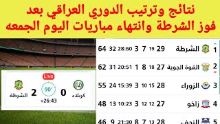 ترتيب الدوري العراقي بعد فوز الشرطة نتائج دوري نجوم العراق اليوم