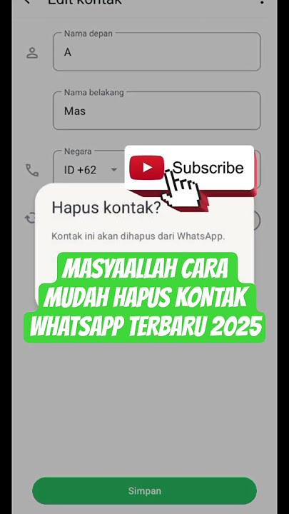 MASYAALLAH CARA MUDAH HAPUS KONTAK WHATSAPP TERBARU 2025 #turorial #whatsapp #shorts