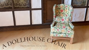 Dollhouse Chair from a Kit - Make a 1/12" Wingback Chair