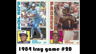 Statis Pro Tabletop baseball, Blue Jays vs Padres, 1984 trny game 20