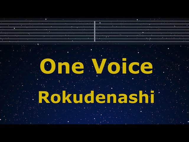 Karaoke♬ One Voice - Rokudenashi  【No Guide Melody】 Instrumental, Lyric Romanized class=