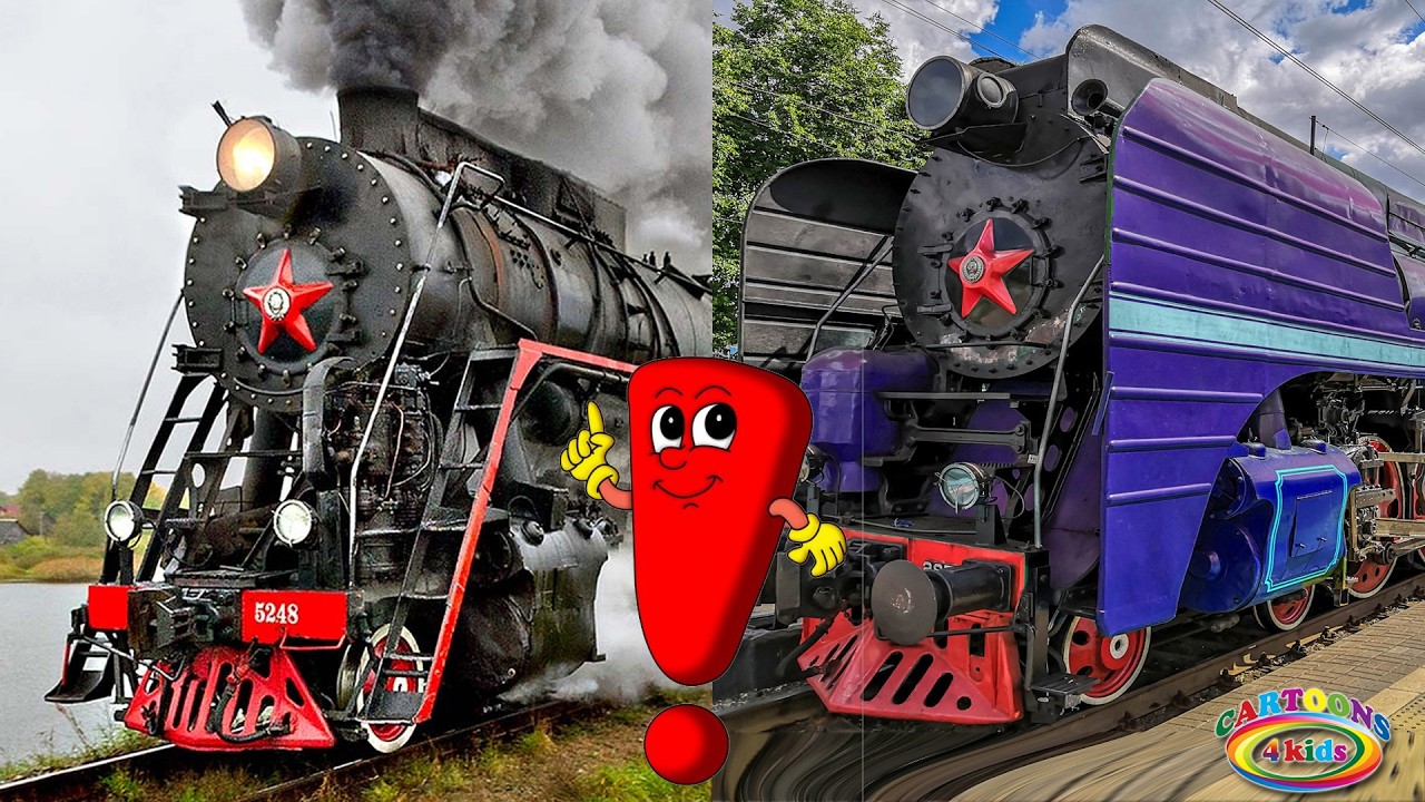 Учим цвета и поезда. Про Паровозы для детей развивающее видео