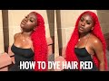 DYE HAIR FIREY RED IN MINUTES | WATERCOLOR METHOD | StateofDallas