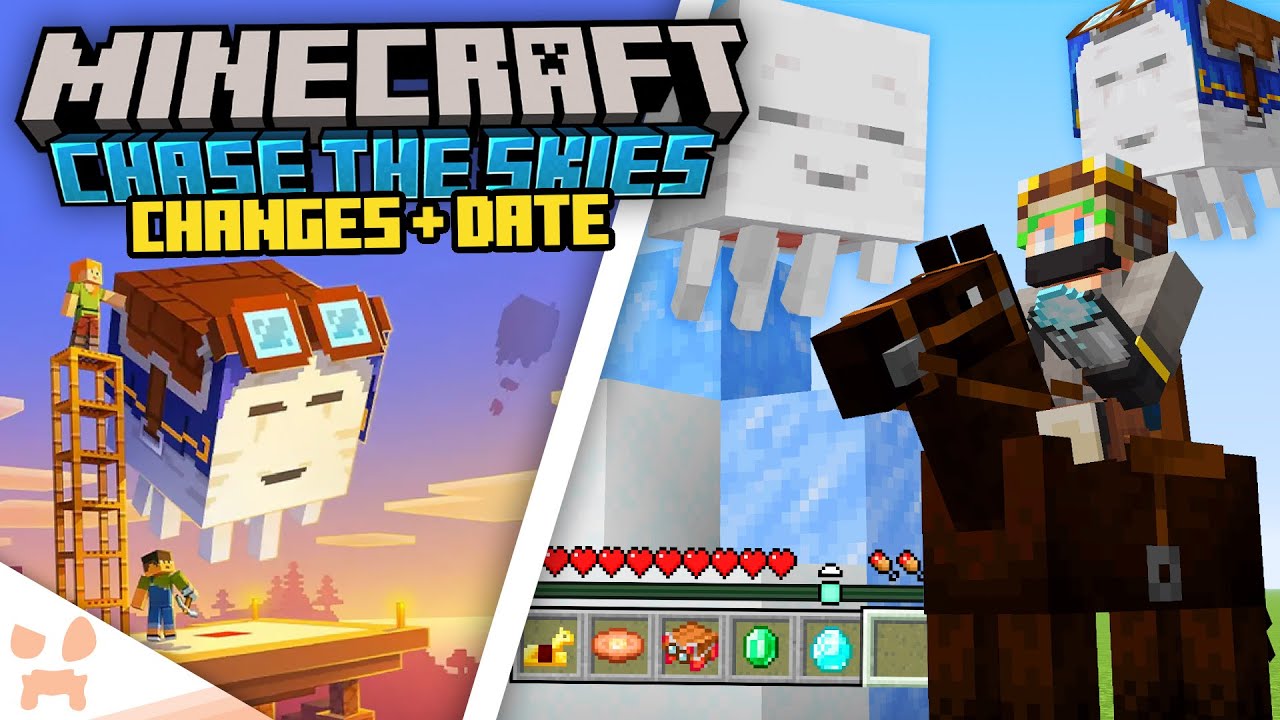 MINECRAFT CHASE THE SKIES UPDATE RELEASE DATE + NEW HAPPY GHAST AND ...