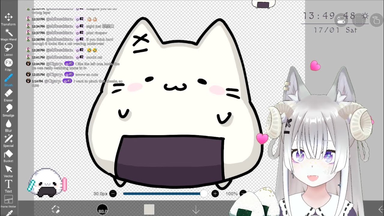 [Drawing Stream] Ricepaw mascot design together~🍙🐈‍⬛【 Komeini | REALITY EN 】