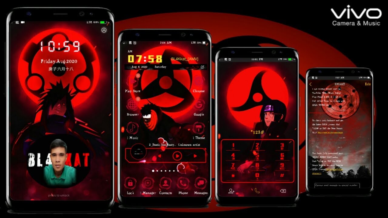 vivo theme itz | sharingan uchiha HD theme for vivo phone