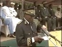A speech given by one of the government officials during a parade in the city of Abomey in the Republic of Benin, Africa 8/1/2006