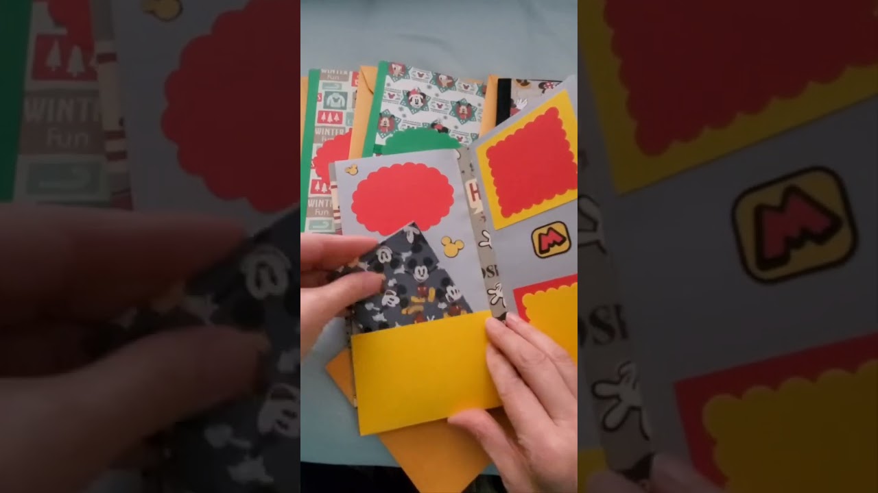 disney theme scrapbook/journaling album book card. Has 6 panel of photo and journaling spots.