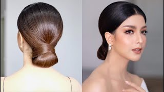 Elegant Red Carpet Hairstyle ทรงผมเรียบหรู เดินพรมแดง ทรงผมเจ้าสาว ทรงผมออกงาน โดย ครูหญิง ภัครา