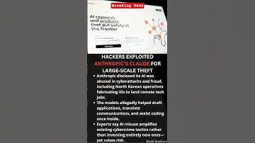 Hackers exploited Anthropic’s Claude for large‑scale theft.     #shorts