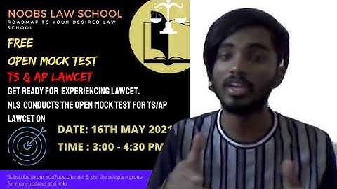 Free Mock Test and Video Analysis for TS&AP LAWCET 2021 | Noobs law school