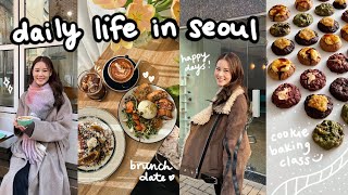 seoul vlog 🍪☃️ cookie baking class, dating spots in seoul, a lot of snow, vinyl cafe, happy days :)